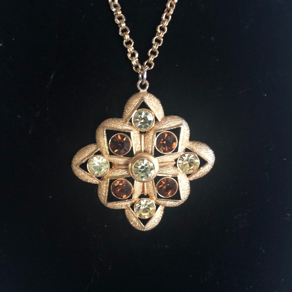 Vintage Sarah Coventry 1960s Glam Pendant Necklace